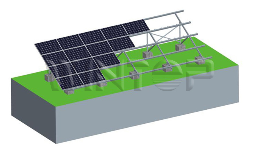 コンクリート地上の太陽光発電設置構造