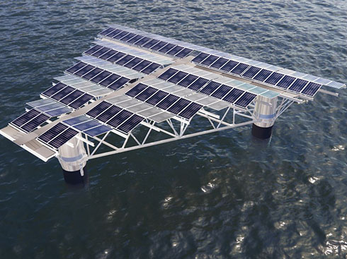 日本初の洋上浮体式太陽光発電実証事業